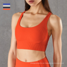 Proveedor Sports Cantbed Sports Backless Cross Cross Back Brayo de sujetador de yoga Sports Sports Top Bright Orange Sports Bra